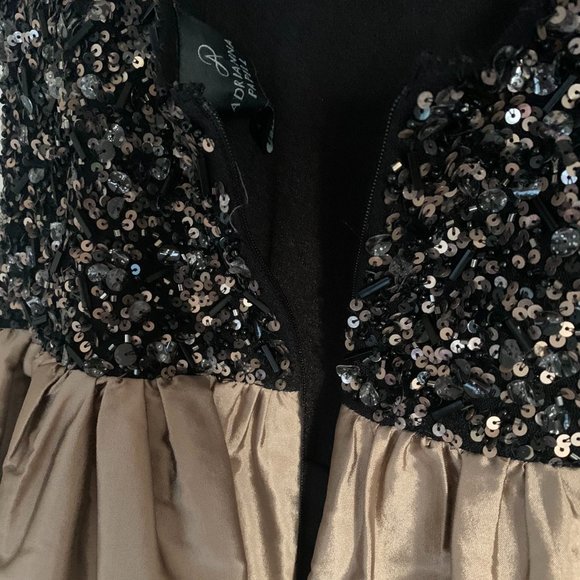 ADRIANNA PAPELL, SEQUIN SLEEVELESS COCKTAIL DRESS (pre-owned) dry cleaned size 4 - Picture 4 of 15
